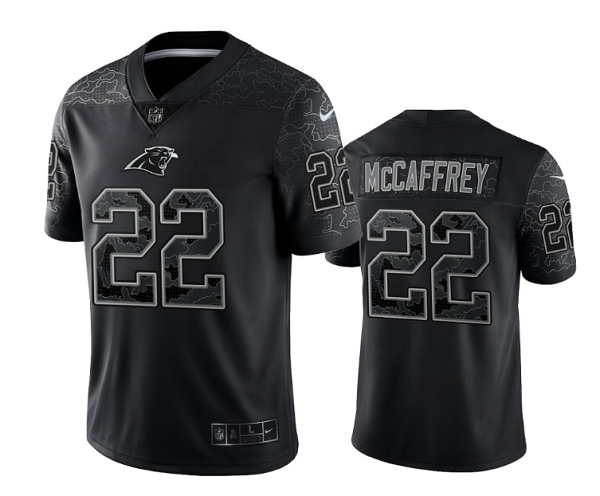 Men's Carolina Panthers ACTIVE PLAYER Custom Black Reflective Limited Stitched Football Jersey